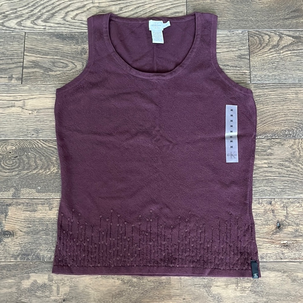 NWT Calvin Klein Sweater Tank in Burgundy